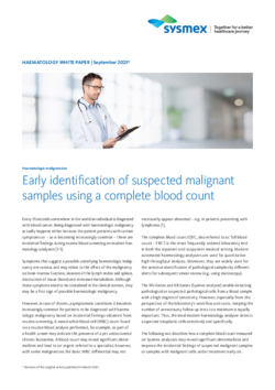 Early identification of haematologic malignancies using a complete blood count