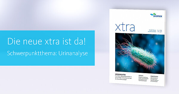 [.DE-de Germany (german)] Titelseite der neuen xtra-Ausgabe mit dem Schwerpunkt Urinanalyse